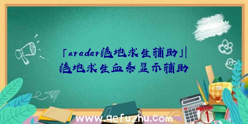 「xradar绝地求生辅助」|绝地求生血条显示辅助